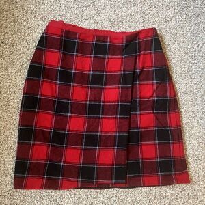 Talbots 14 Red-Black Wool Plaid Wrap Skirt – Preppy Clueless Y2K Vibes Academia